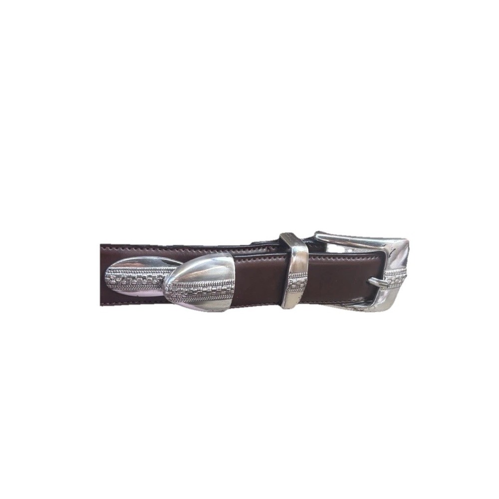 CABELA'S 36  Brown Leather  Mens With Silvertone  Oval Conchos ‎ 1 3/8 Width